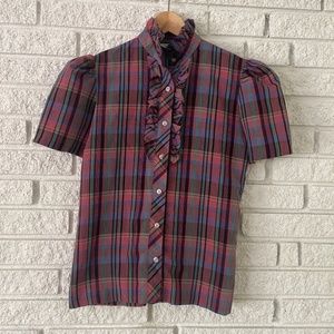 Vintage Lucky Winner plaid blouse